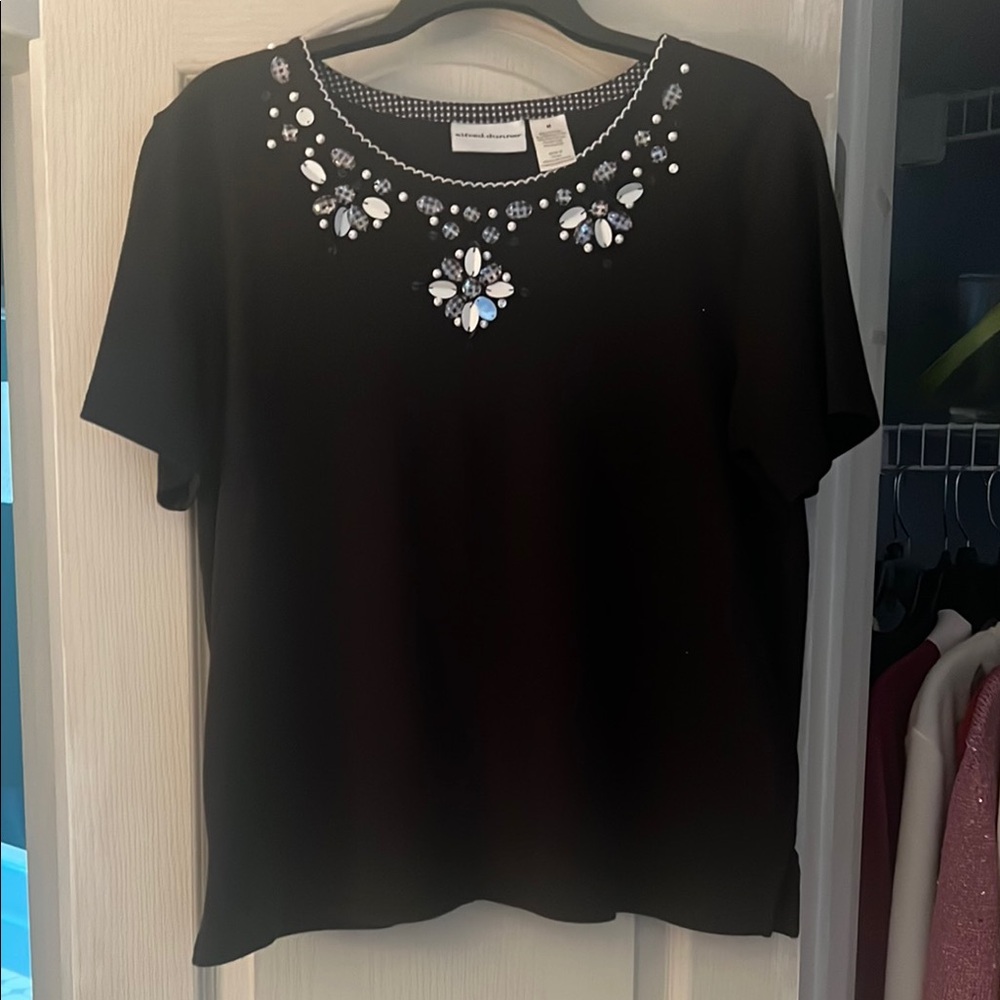 Embellished Black Top